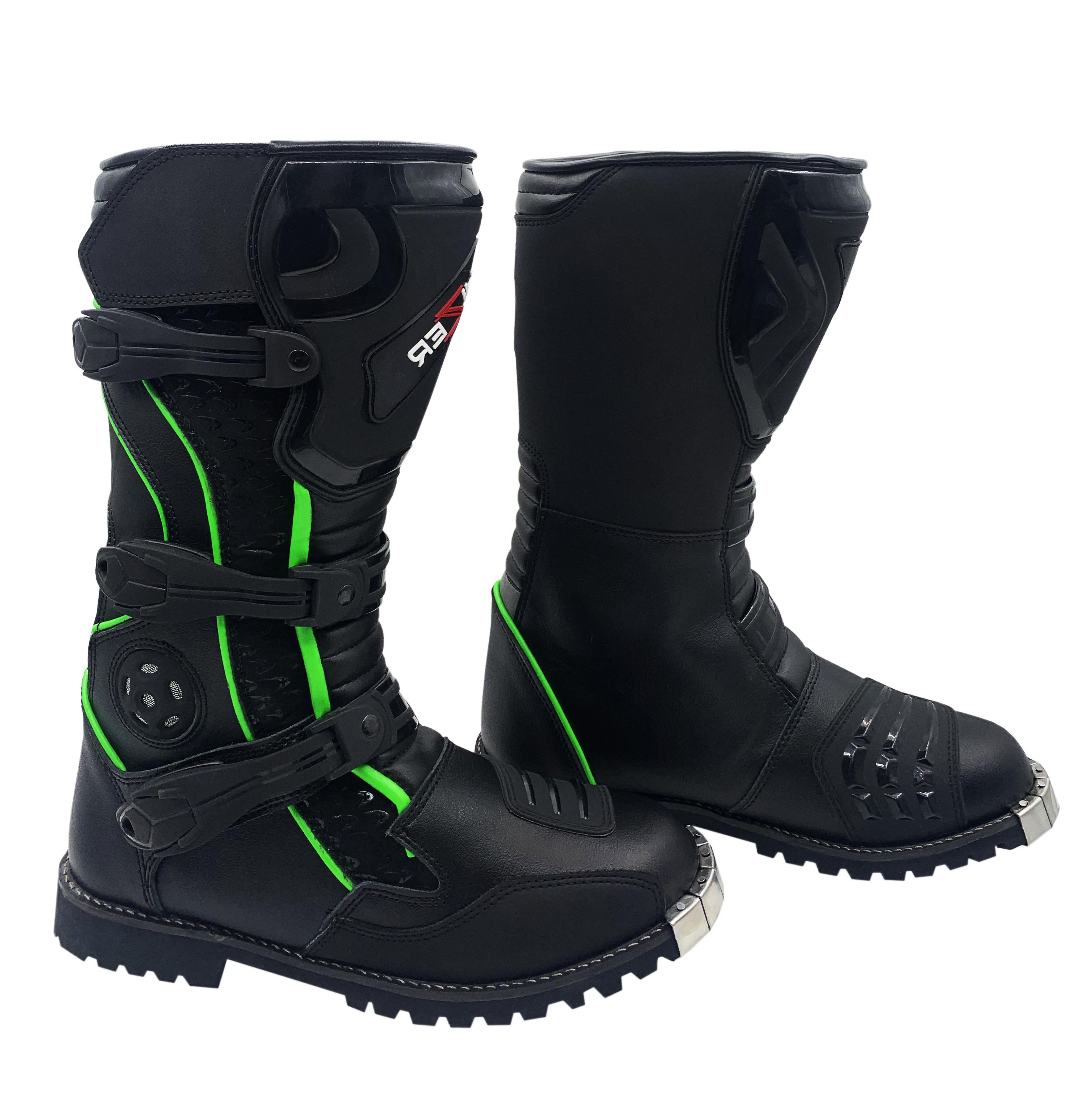 Мотоботы HIZER AT-6090 BLACK/NEON GREEN